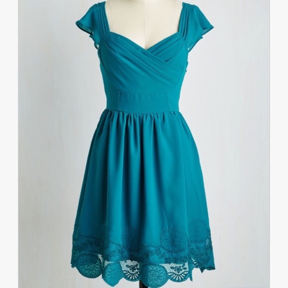 Modcloth Dresses & Skirts - Modcloth | Teal Short Sleeve Dress